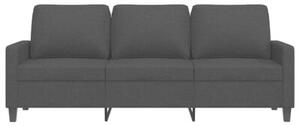 Sofa 3-osobowa, czarna, 180 cm, tapicerowana tkaninÄ