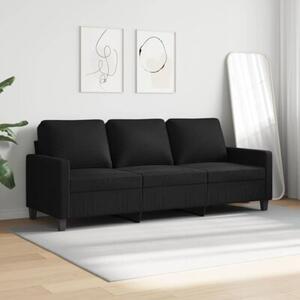 Sofa 3-osobowa, czarna, 180 cm, tapicerowana tkaninÄ