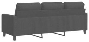 Sofa 3-osobowa, czarna, 180 cm, tapicerowana tkaninÄ