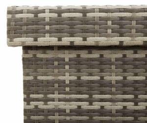 Skrzynia ogrodowa z kółkami, szara, 110x55x73 cm, polirattan