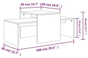 Stoliki kawowe, betonowy szary, 100x48x40 cm