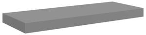Półki ścienne, 2 szt., wysoki połysk, szare, 60x23,5x3,8cm, mdf