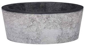 Umywalka, czarna, Ø40x15 cm, marmurowa