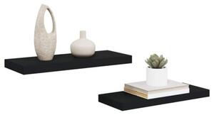 Półki ścienne, 2 szt., czarne, 60x23,5x3,8 cm, mdf