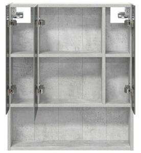 Szafka z lustrem do łazienki betonowy szary 60 x 14.5 x 70 cm