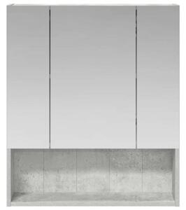 Szafka z lustrem do łazienki betonowy szary 60 x 14.5 x 70 cm