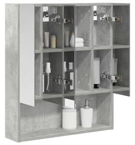 Szafka z lustrem do łazienki betonowy szary 60 x 14.5 x 70 cm