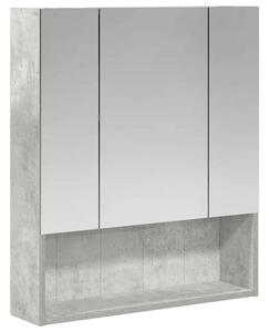 Szafka z lustrem do łazienki betonowy szary 60 x 14.5 x 70 cm