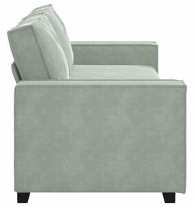 Sofa 3-osobowa, jasnoszara, 180 cm, tapicerowana aksamitem