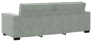 Sofa 3-osobowa, jasnoszara, 180 cm, tapicerowana aksamitem