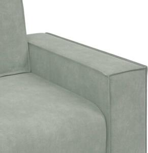 Sofa 3-osobowa, jasnoszara, 180 cm, tapicerowana aksamitem