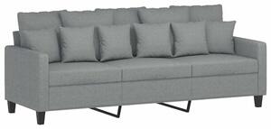 Sofa 3-osobowa, jasnoszara, 180 cm, tapicerowana tkaninÄ