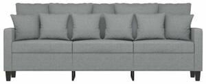 Sofa 3-osobowa, jasnoszara, 180 cm, tapicerowana tkaninÄ