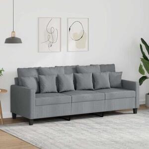 Sofa 3-osobowa, jasnoszara, 180 cm, tapicerowana tkaninÄ