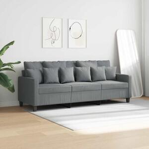 Sofa 3-osobowa, jasnoszara, 180 cm, tapicerowana tkaninÄ