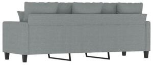 Sofa 3-osobowa, jasnoszara, 180 cm, tapicerowana tkaninÄ