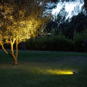 Les Jardins Zewnętrzny reflektor zewnętrzny LED z zasilaniem słonecznym Oje, 600 lm, 2700 możliwość ściemniania, aluminiowy / szary / cynkowy, aluminium, nowoczesny