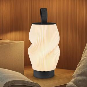 Briloner Lampa stołowa LED z akumulatorem Brilo unplugged Tubi, czarno-biała, IP44 możliwość ściemniania, czarny, sypialnia, tworzywo sztuczne, nowoczesny