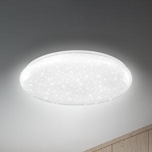 Briloner Lampa sufitowa LED Bright Sky, biała, 51 W, gwieździste niebo możliwość ściemniania, biały / opal, salon / jadalnia, tworzywo sztuczne, nowoczesny