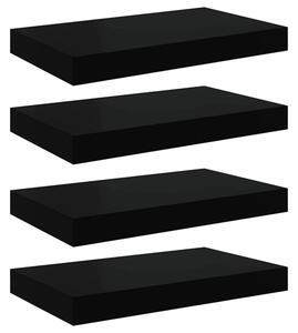 Półki ścienne, 4 szt., czarne, 40x23x3,8 cm, mdf