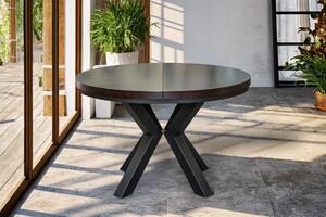 Stół okrągły rozkładany fi 120+ 2 x 40 cm LOFT z designerskimi nogami