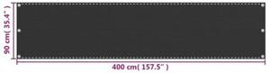 Parawan ogrodowy hdpe 90x400 cm antracyt