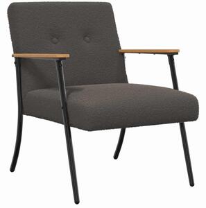 Nowoczesny fotel welurowy w kolorze ciemnoszarym do salonu i sypialni z ergonomicznym wsparciem