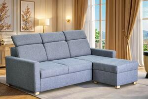 Sofa Seno 220 cm, funkcja spania, regulowane zagłówki + pufa