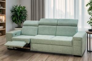Trzyosobowa sofa Luksor II z Relax z regulowanymi zagłówkami + barek tkanina PREMIUM