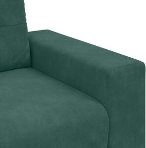 Sofa 3 szt. ciemna zieleÅ tkanina lniana
