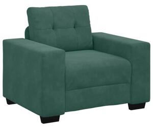 Sofa 3 szt. ciemna zieleÅ tkanina lniana