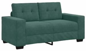 Sofa 3 szt. ciemna zieleÅ tkanina lniana