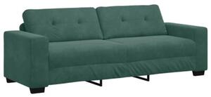 Sofa 3 szt. ciemna zieleÅ tkanina lniana