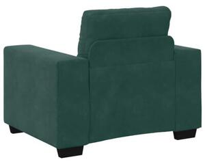Sofa 3 szt. ciemna zieleÅ tkanina lniana
