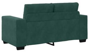 Sofa 3 szt. ciemna zieleÅ tkanina lniana