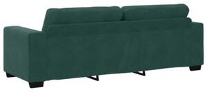 Sofa 3 szt. ciemna zieleÅ tkanina lniana