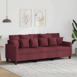 Sofa 3-osobowa, winna czerwieÅ, 180 cm,tapicerowana tkaninÄ