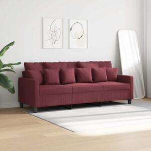 Sofa 3-osobowa, winna czerwieÅ, 180 cm,tapicerowana tkaninÄ