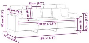 Sofa 3-osobowa, winna czerwieÅ, 180 cm,tapicerowana tkaninÄ