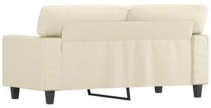 Sofa, 2-osobowa kremowy, 120 cm, sztuczna skÃ³ra