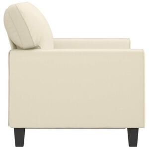 Sofa, 2-osobowa kremowy, 120 cm, sztuczna skÃ³ra
