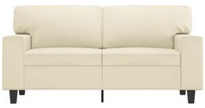 Sofa, 2-osobowa kremowy, 120 cm, sztuczna skÃ³ra