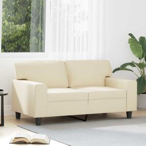 Sofa, 2-osobowa kremowy, 120 cm, sztuczna skÃ³ra