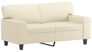 Sofa, 2-osobowa kremowy, 120 cm, sztuczna skÃ³ra