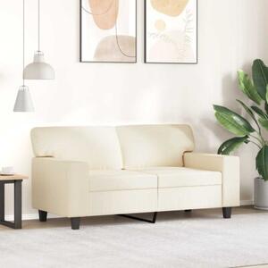 Sofa, 2-osobowa kremowy, 120 cm, sztuczna skÃ³ra