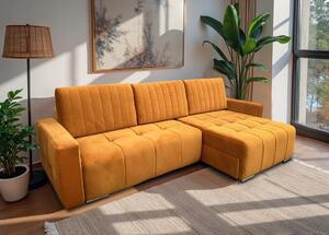 Narożnik Yellow 150/230 cm, funkcja spania, pojemnik na pościel