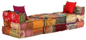 Puf moduÅowy, 3-osobowy, patchwork, tkanina