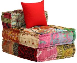 Puf moduÅowy, 3-osobowy, patchwork, tkanina