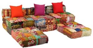 Puf moduÅowy, 3-osobowy, patchwork, tkanina