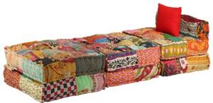 Puf moduÅowy, 3-osobowy, patchwork, tkanina